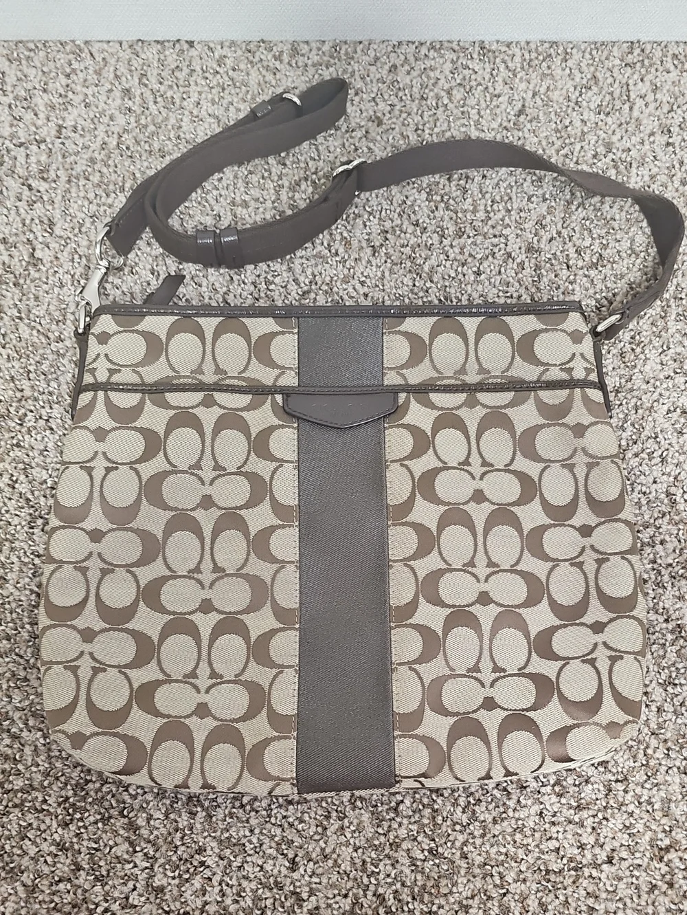 COACH F28502 SIGNATURE STRIPE 12CM FILE BAG BFPM-07-254